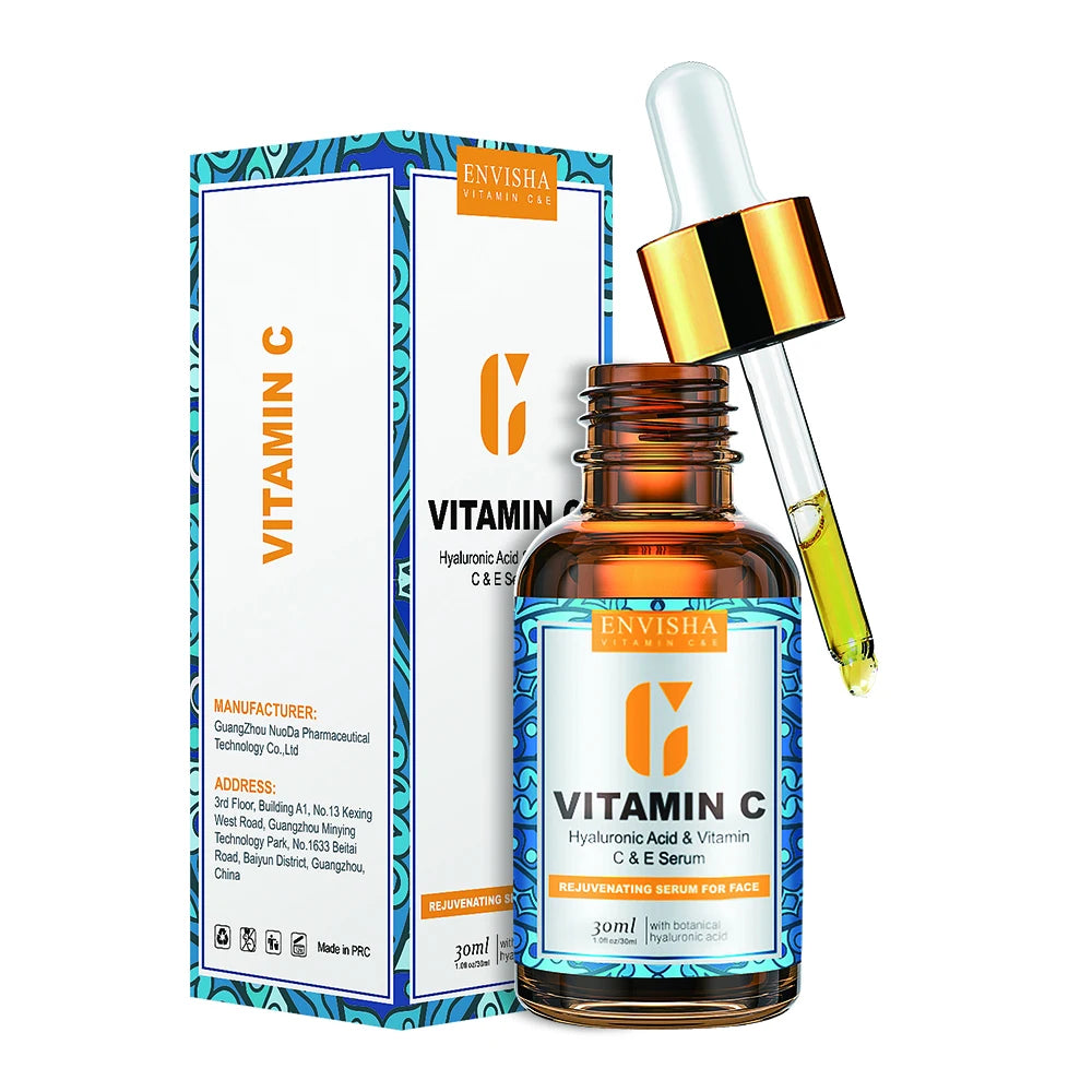 ENVISHA – Sérum à la vitamine C,acide hyaluronique, rétinol