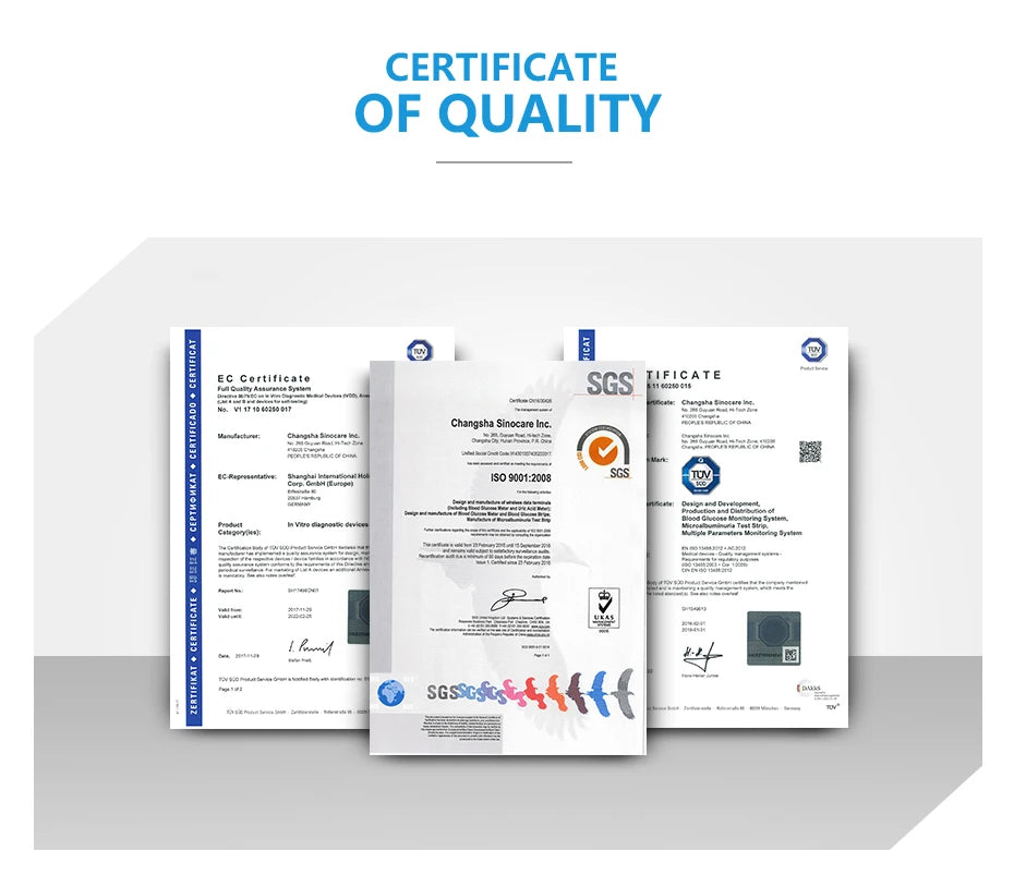 Sinocare Safe-Accu -Test Strips and Lancets (50/100/200/300/400/500 pcs)