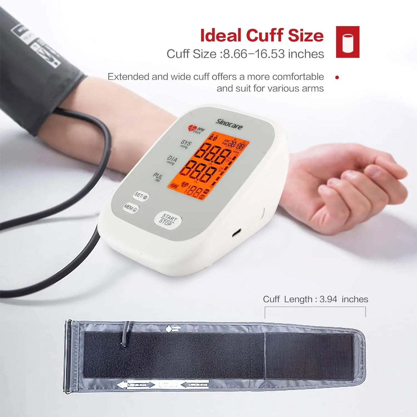 Sinocare – Blood Pressure Monitor, 2 Users