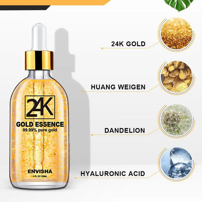 ENVISHA -acide hyaluronique 24K, sérum au collagène