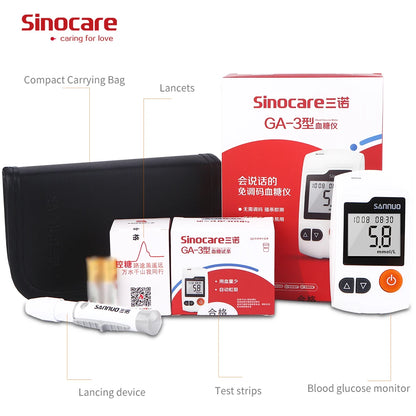 Sinocare GA-3 – Glucose Meter, Test Strips and Lancets GLM