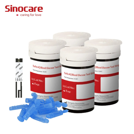 Sinocare AQ Smart &amp; AQ Voice Blutzuckerteststreifen und Lanzetten