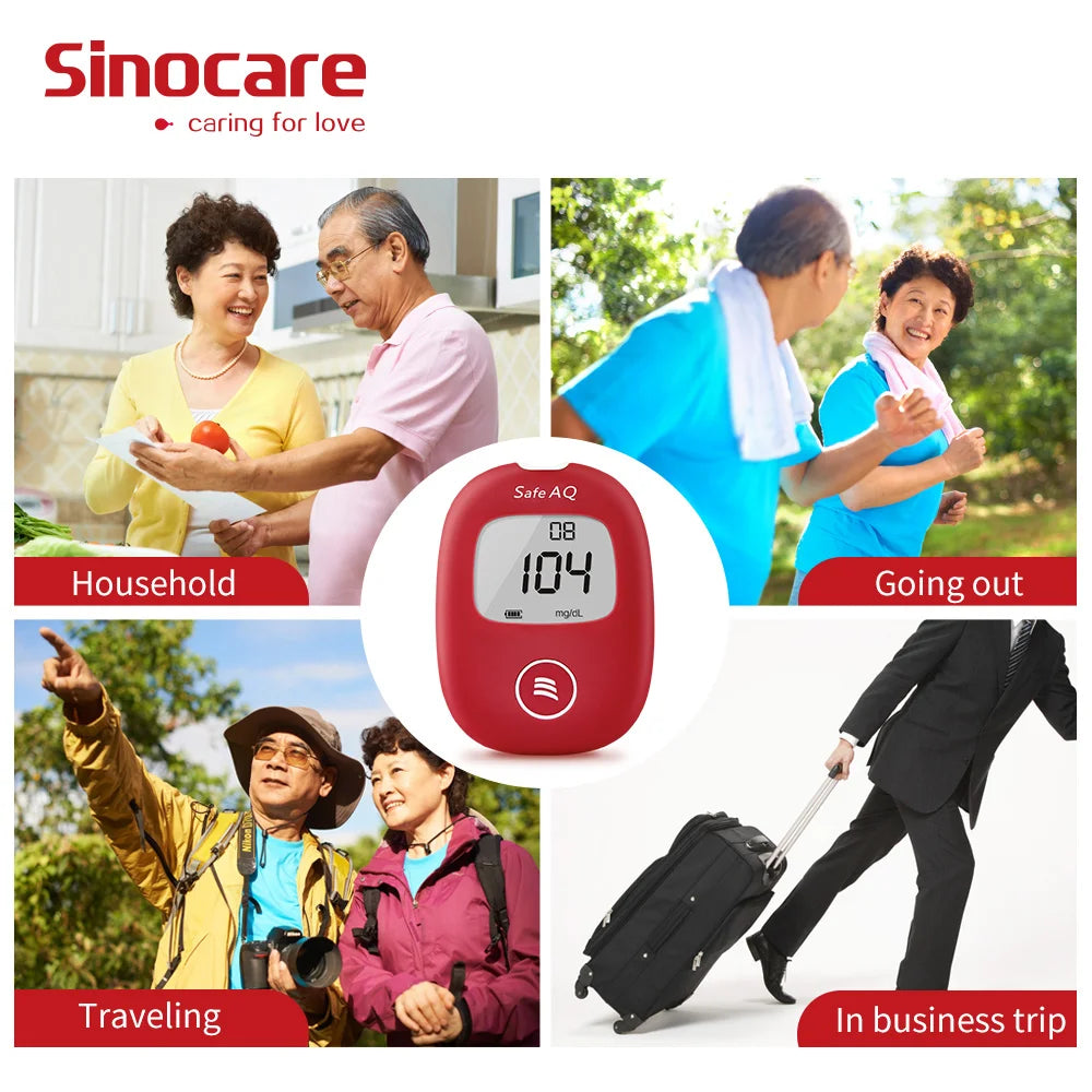 Sinocare AQ Smart &amp; AQ Voice Blood Glucose Test Strips &amp; Lancets