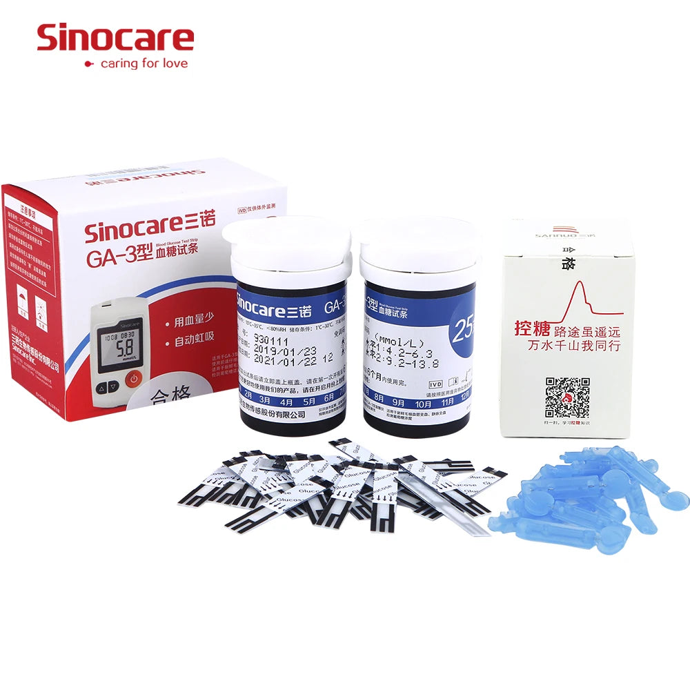 Sinocare GA-3 – Glucose Meter, Test Strips and Lancets GLM