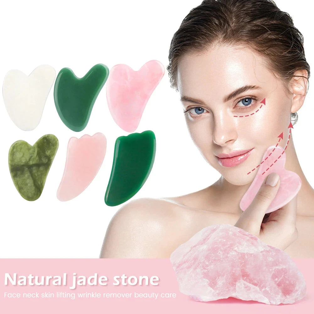 Natural Jade Gua Sha Scraping Board Rose Quartz