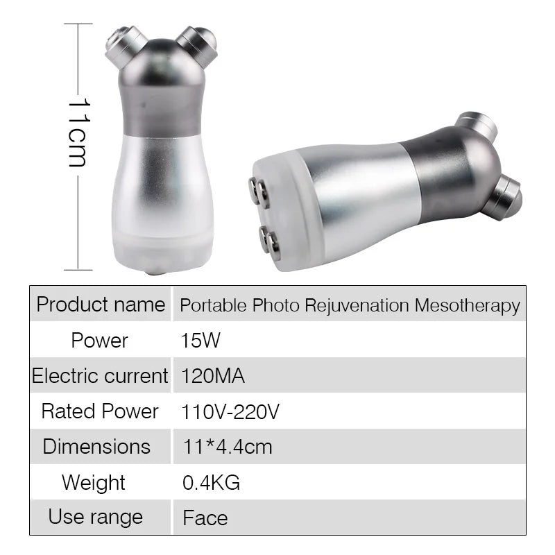 Qualified mesotherapy by electroporation, RF radio, dead LED photon