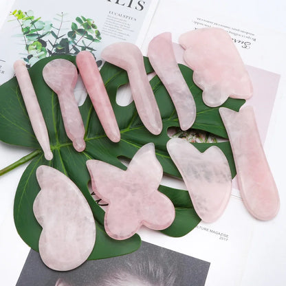 100% Naturel Rose Quartz Jade Gua Sha pierre