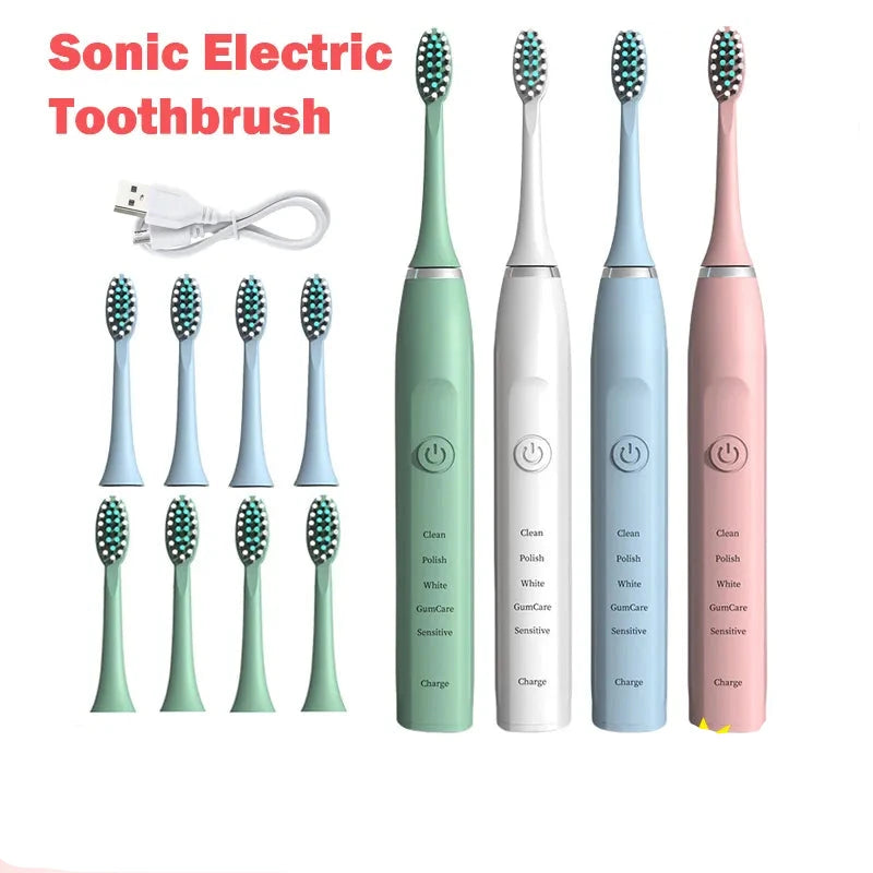 Brosse à dents électrique Sonic pour adultes  4/8 têtes