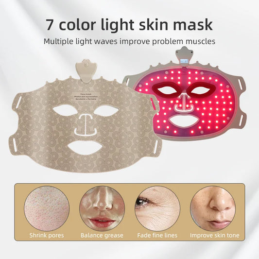 Masque de beauté à photons LED, 7 couleurs