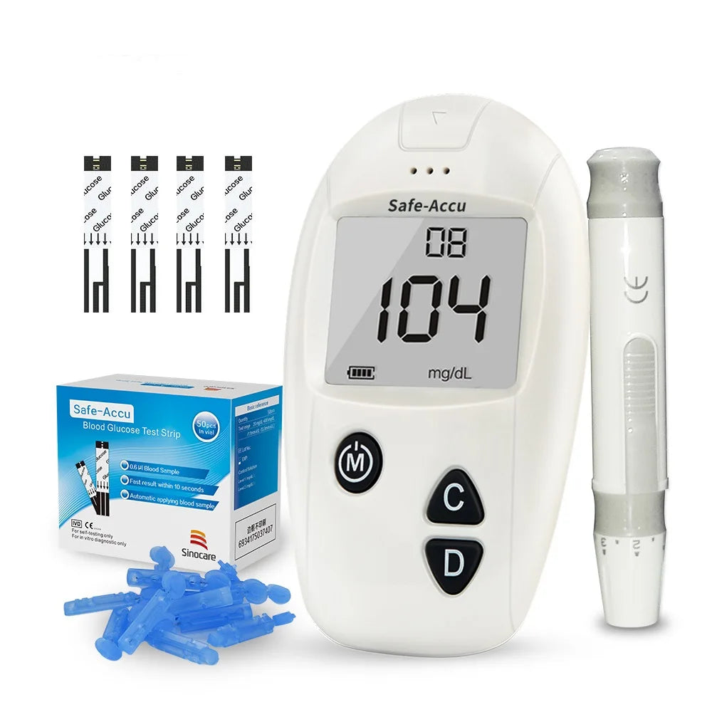 Sinocare – Accu Kit Glucometer, Diabetes Tester, 50/100 Test Strips