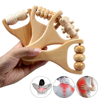 Wooden massage roller, multifunctional body roller