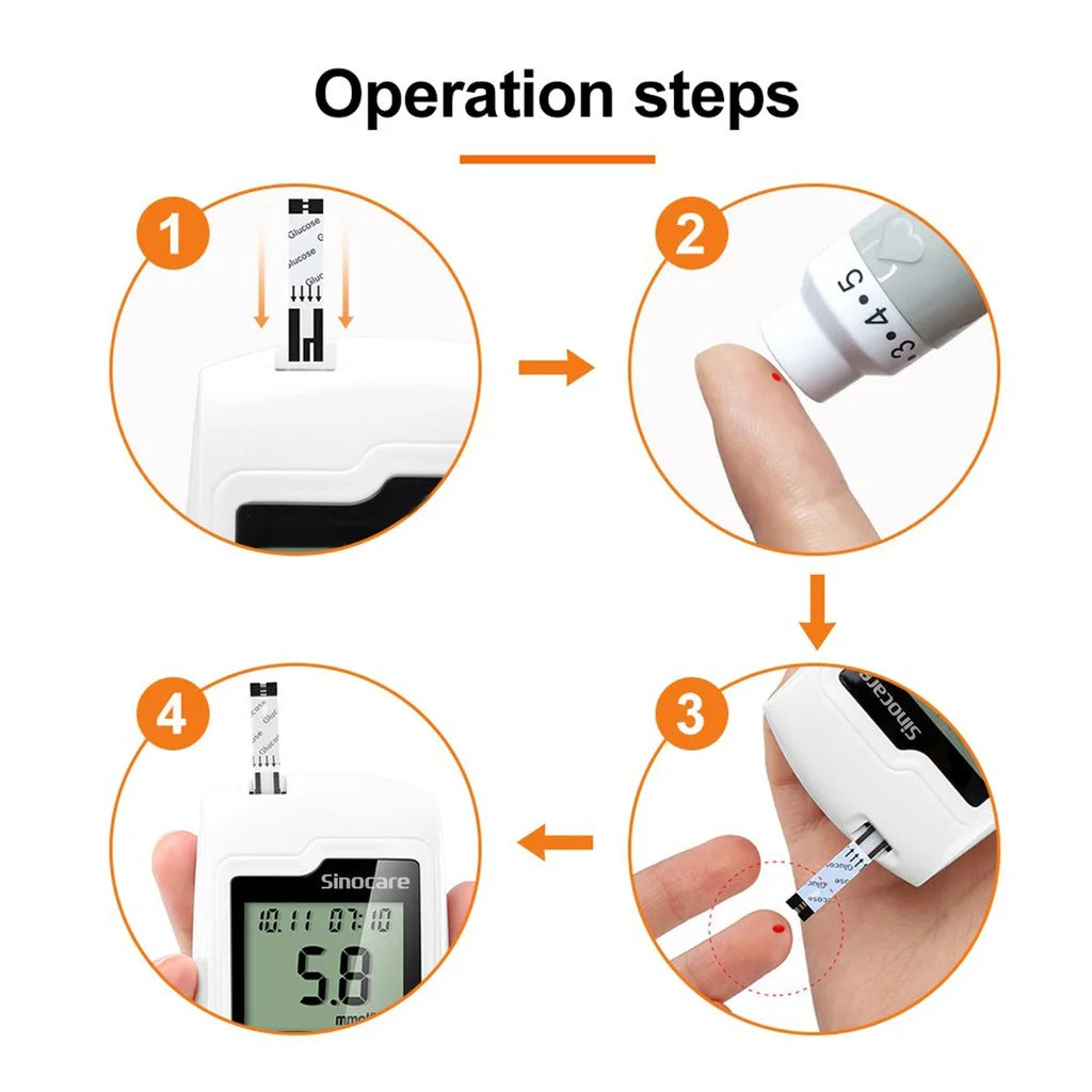 Sinocare GA-3 - Blood Glucose Test Strips and Lancets [50/100/200/300/400/500pcs]