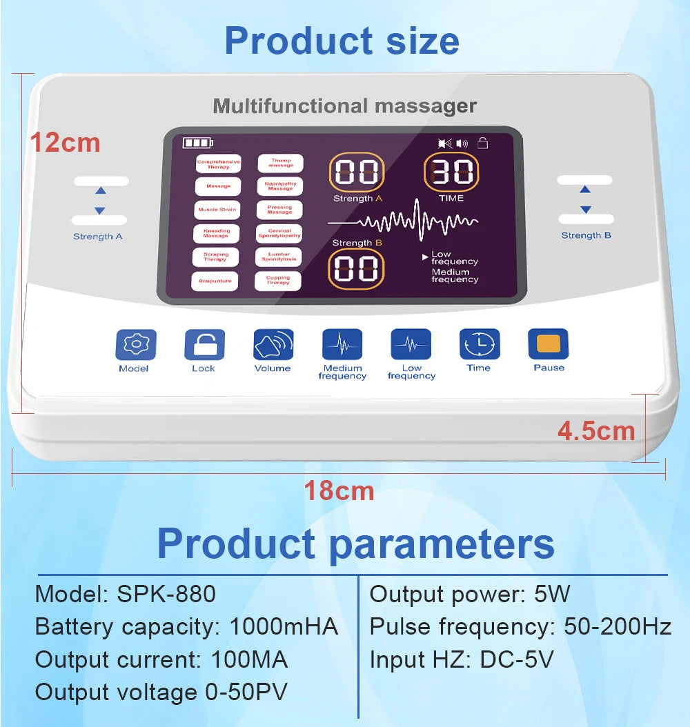 TENS EMS Electric Physiotherapy Device, 12 Modes