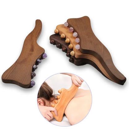 Portable wooden massage stick 