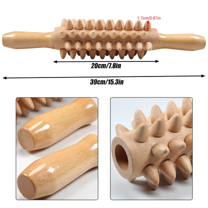 1 x Multifunctional Wooden Massage Roller