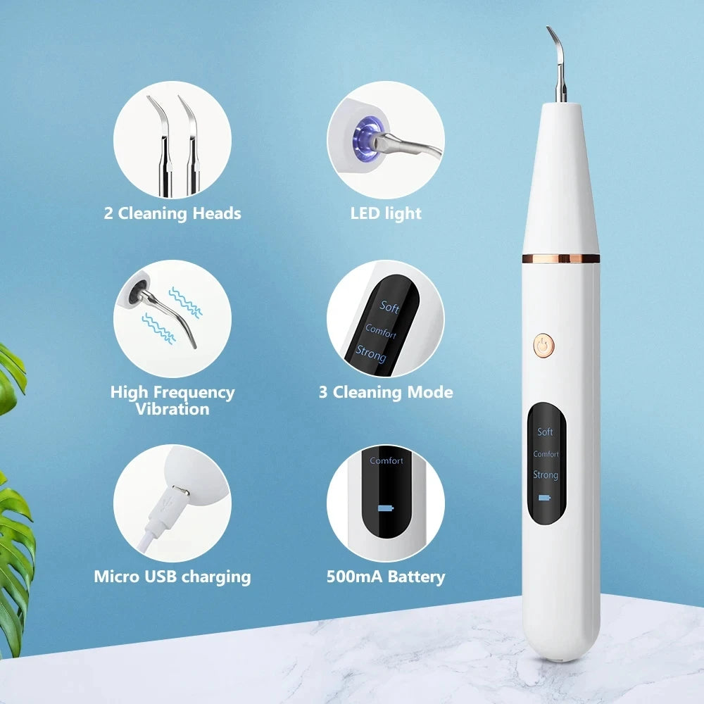 Ultrasonic dental scaler for tooth stains