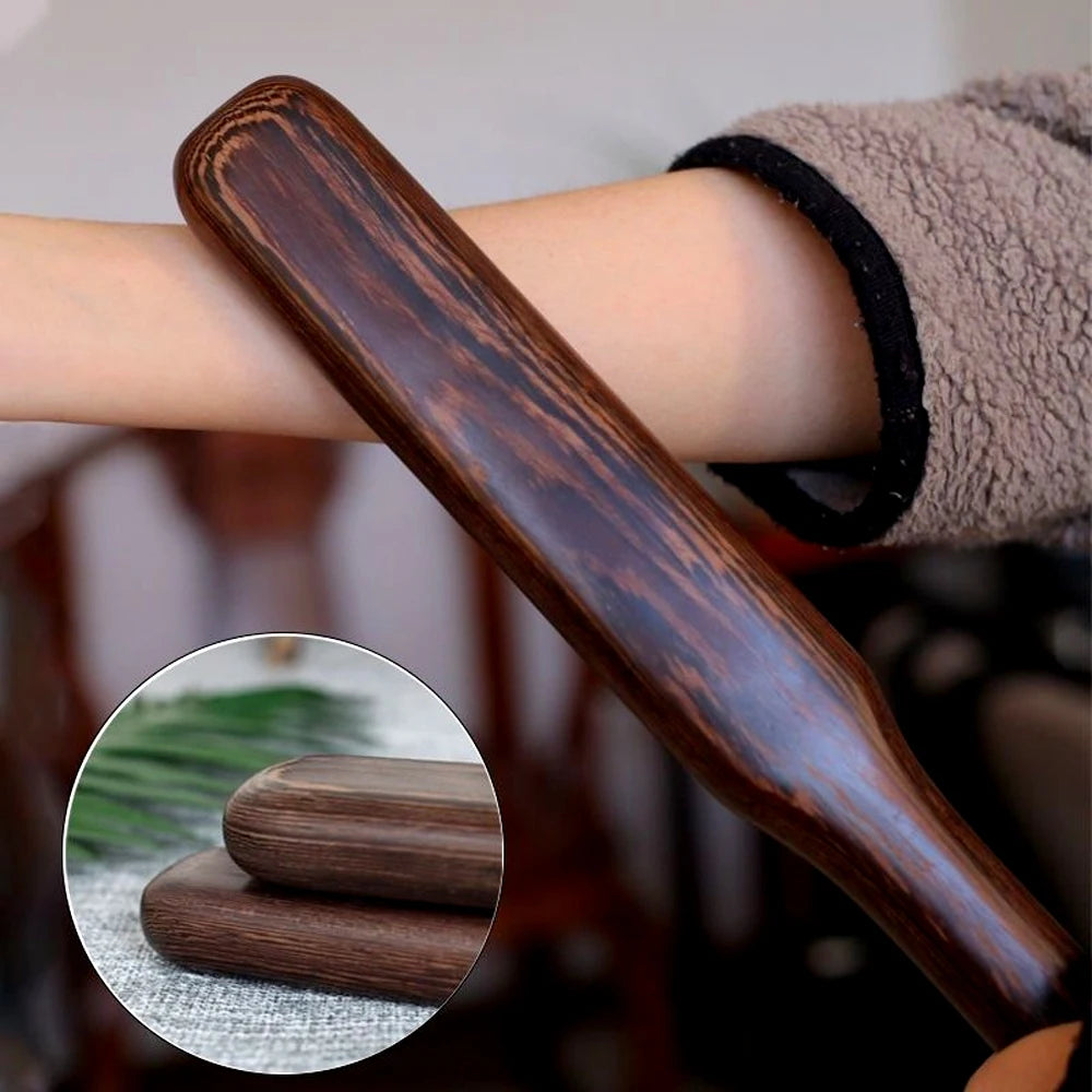 1 wooden therapeutic massage stick