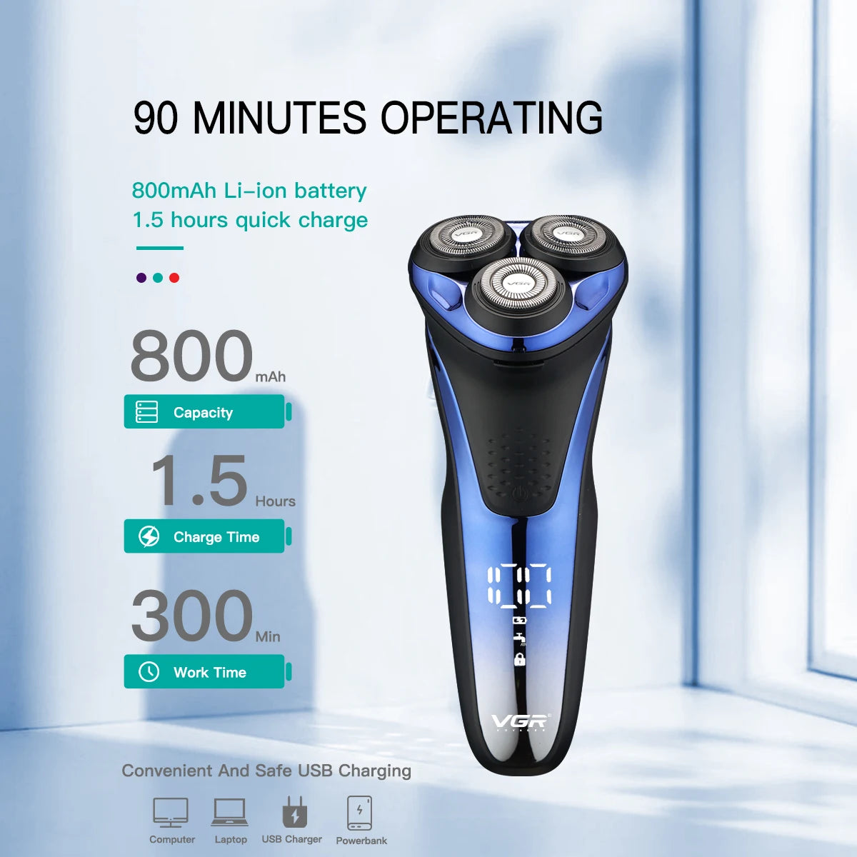 VGR Electric Shaver for Men V-306