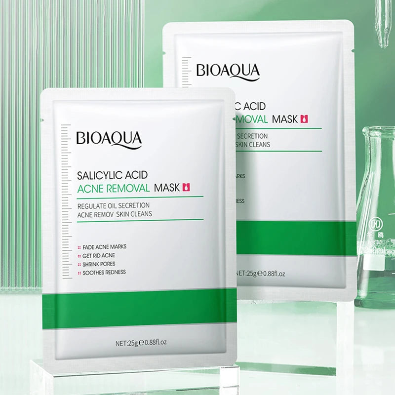 BIOAQUA – Masque facial anti-acné à l'acide salicylique, 10 pièces