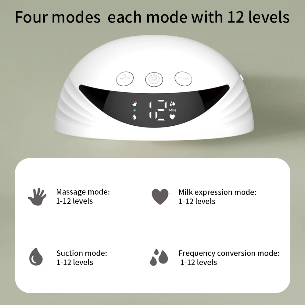 Portable Hands-Free Electric Breast Pump, LED Display