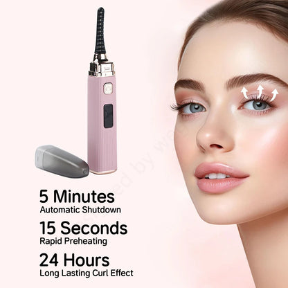 Rechargeable heated eyelash curler