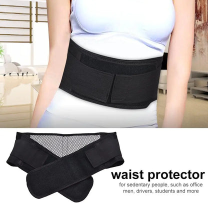 Self-heating magnetic therapy belt