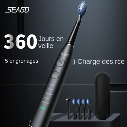 Seago – Brosse à dents électrique sonique pour adulte, SG-575