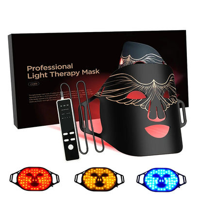 LESCOLTON – Rote und blaue LED-Gesichtsmaske aus Silikon