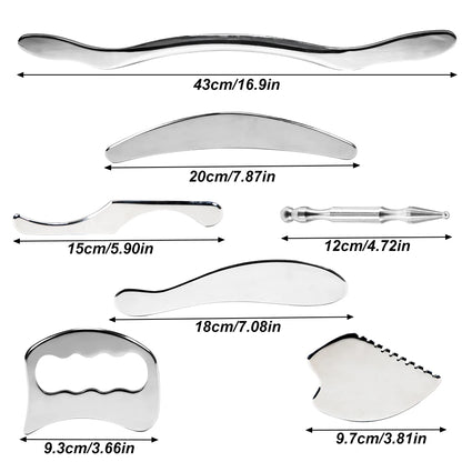 1/4/7-teiliges Gua-Sha-Massagegerät-Werkzeugset aus Edelstahl