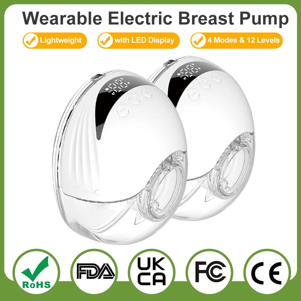 Portable Hands-Free Electric Breast Pump, LED Display