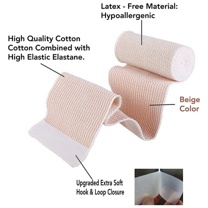 Round elastic bandage with self-closure