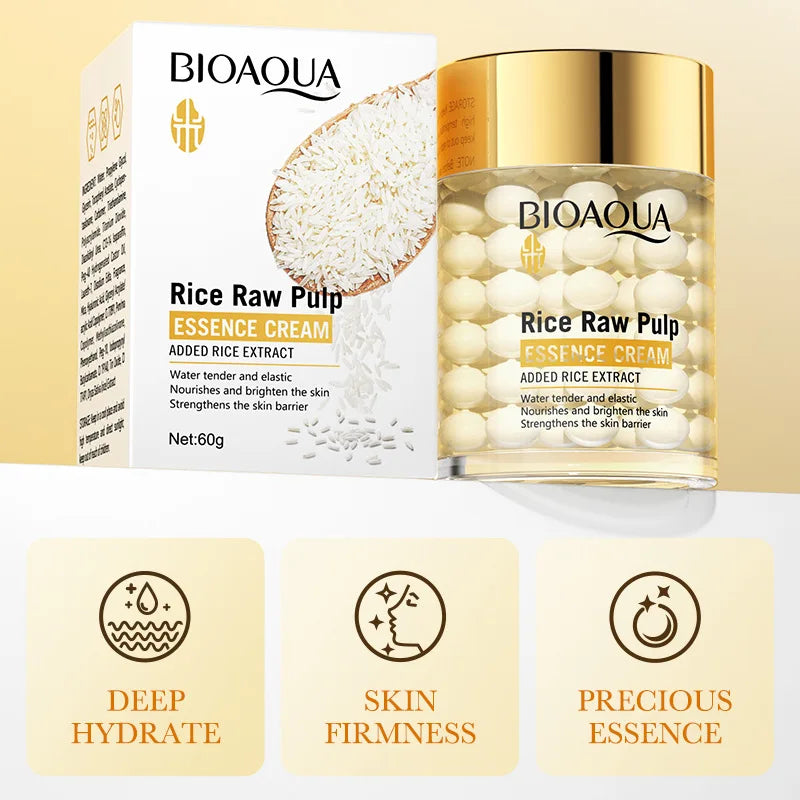 BIOAQUA -Crème pour le visage à base de pulpe brute de riz blanc