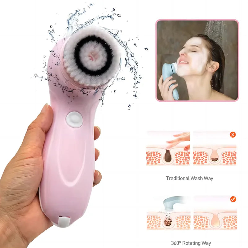 Electric facial cleansing brush