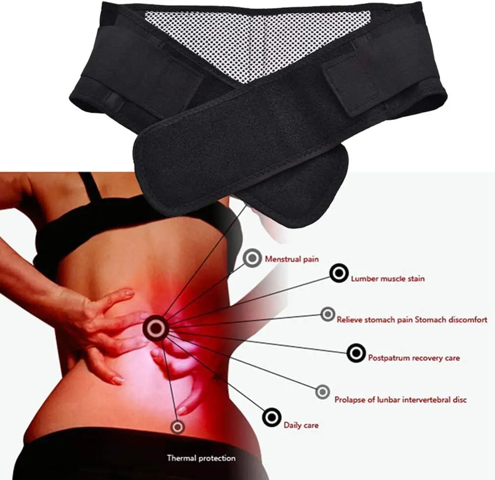 Self-heating magnetic therapy belt