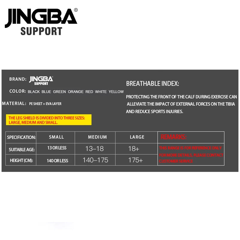 JINGBA -Protège-tibia de football unisexe, 1 paire