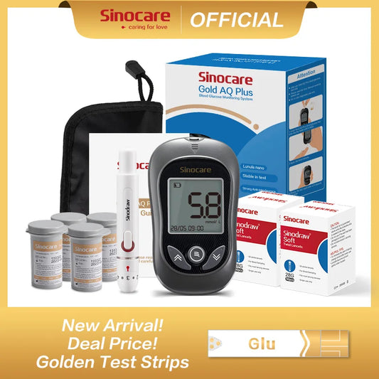 Sinocare Gold AQ Plus – Blutzuckermessset mit Streifen