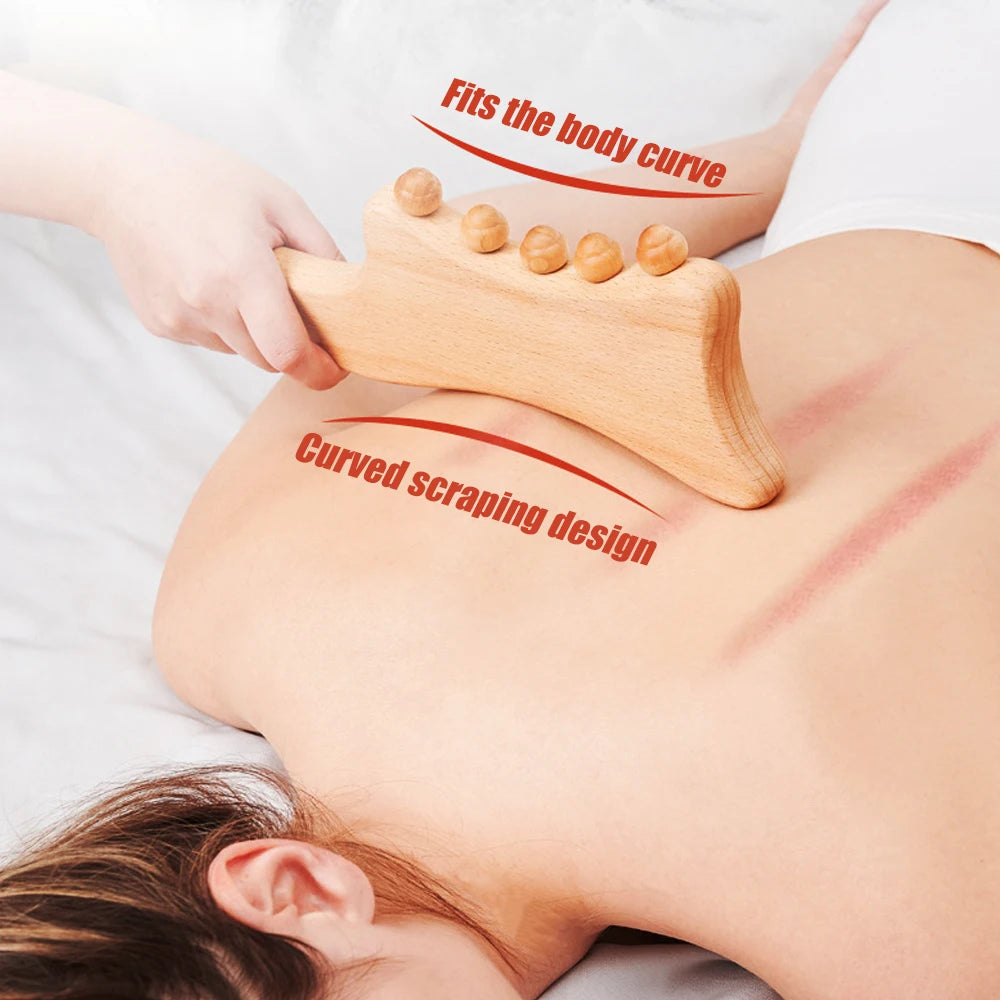 Portable wooden massage stick 