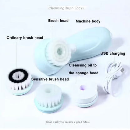 Electric facial cleansing brush