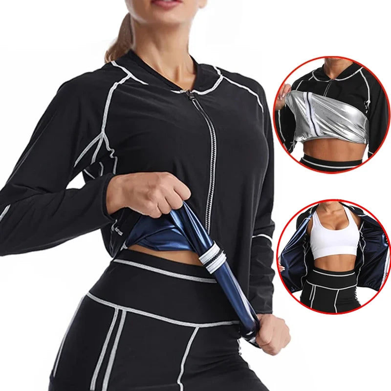 Damen-Sauna-Set, heiße Jogginghose, Fitnessjacke