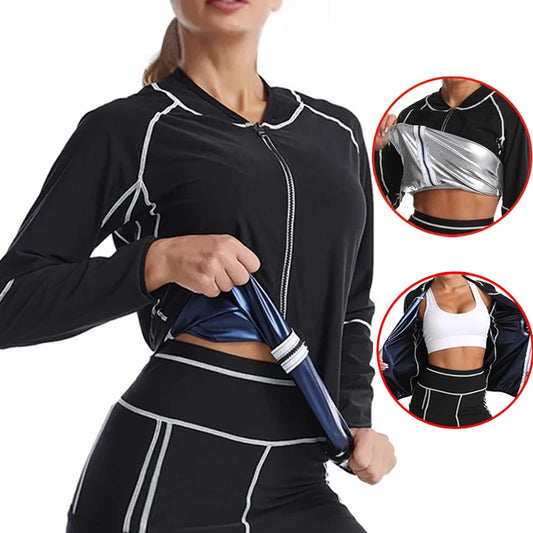 Women's sauna set, warm sweatpants, fitness jacket