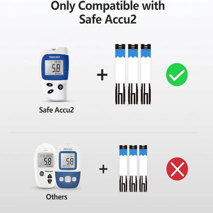 Sinocare Safe Accu2 - Blutzuckerteststreifen 50/100/200/300/400 Stück