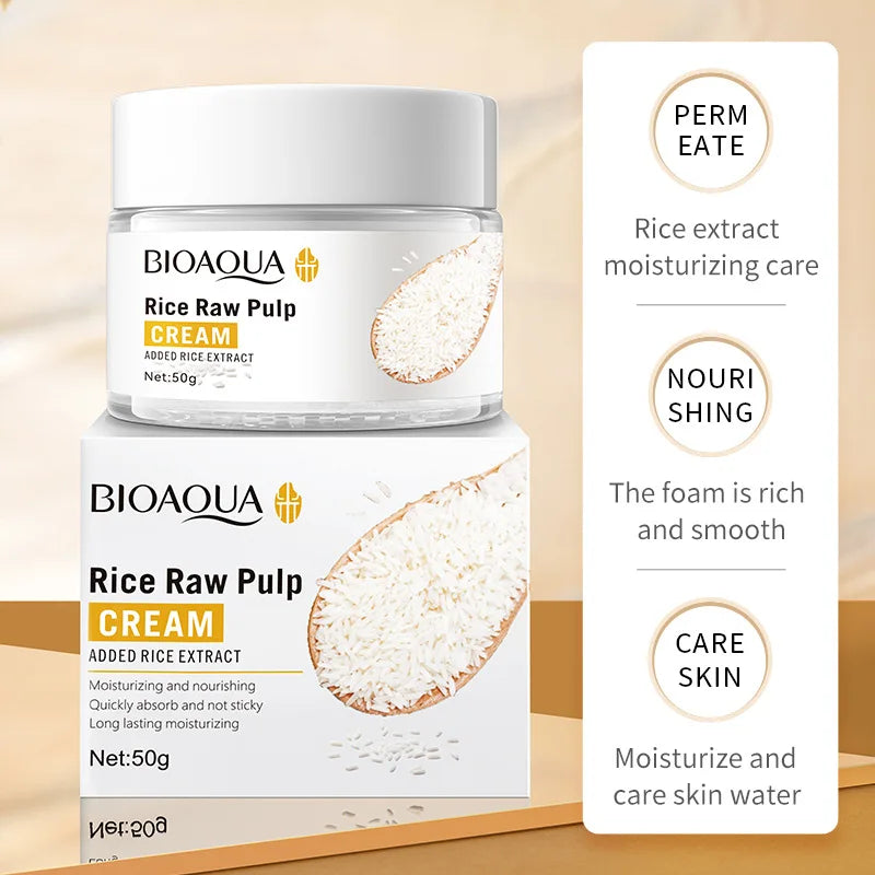 BIOAQUA-Crème éclaircissante pour le visage au riz blanc