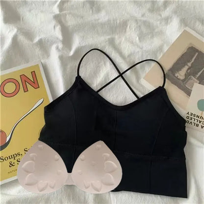 Soutien-gorge Push-Up respirant à bretelles croisées pour femme