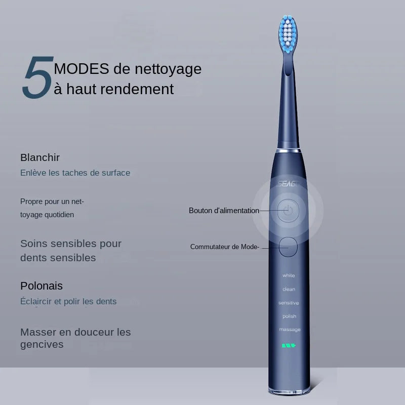 Seago – Brosse à dents électrique sonique pour adulte, SG-575