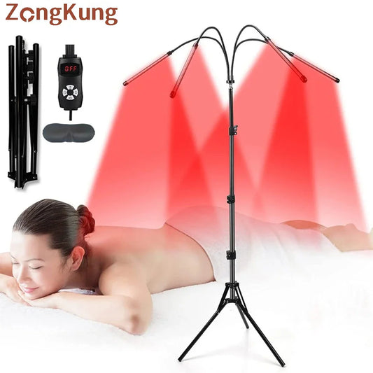 Infrared therapy lamp with adjustable stand