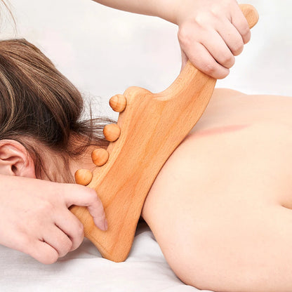 Portable wooden massage stick 