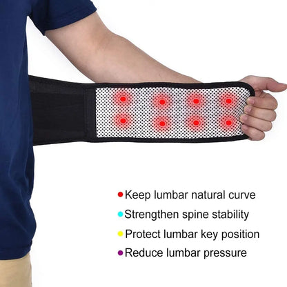 Self-heating magnetic therapy belt