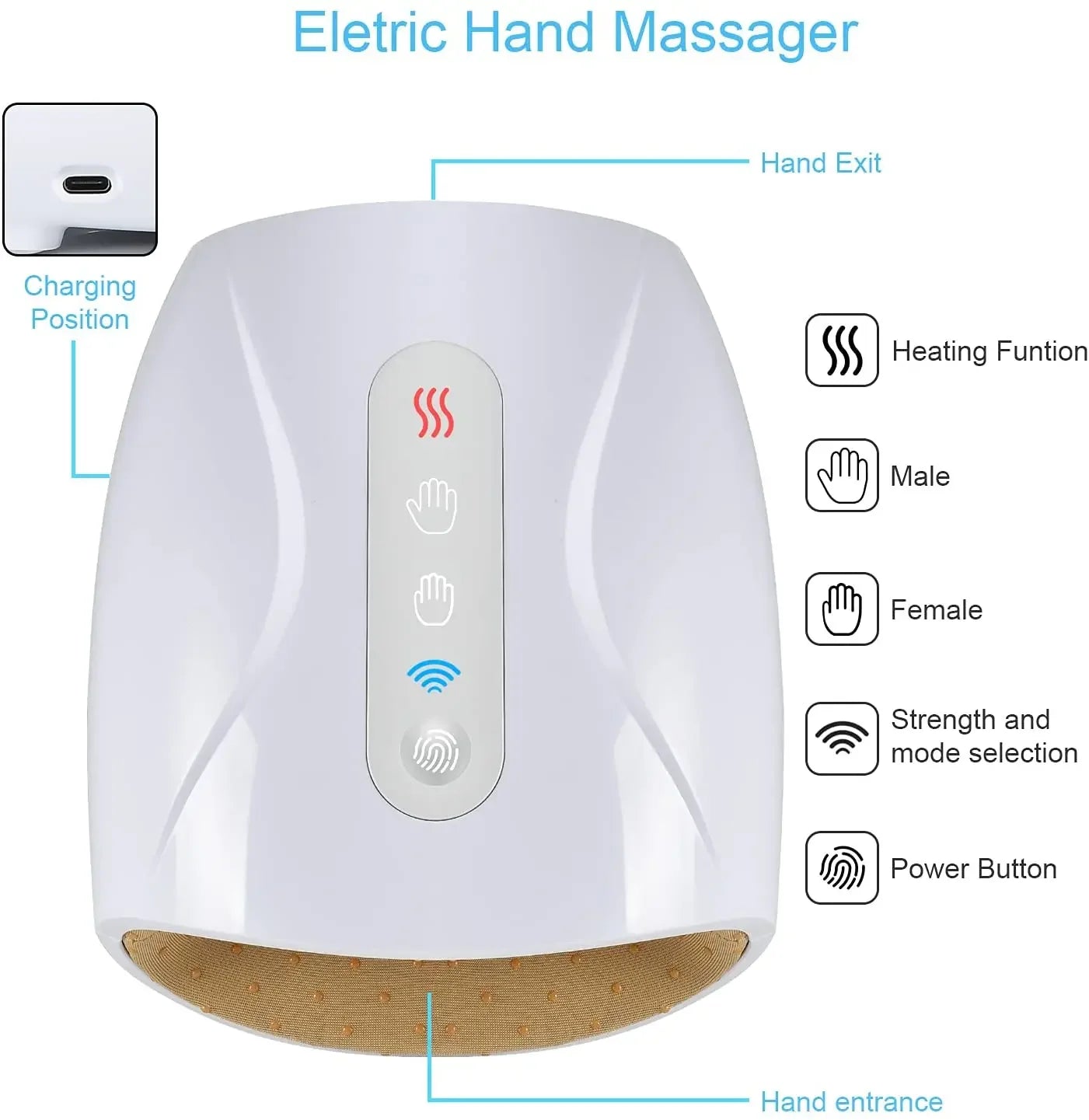 Kabelloses elektrisches Handmassagegerät