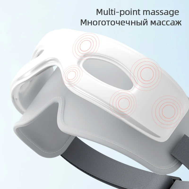 Heated eye mask with musical airbag