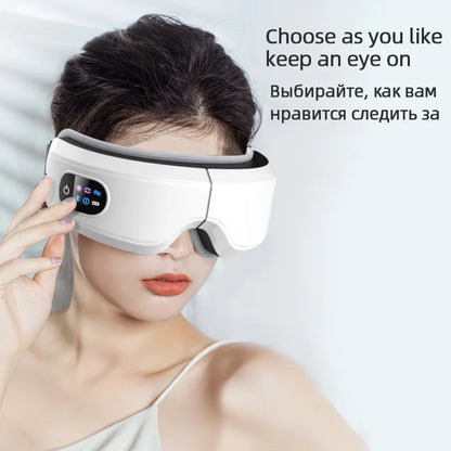 Heated eye mask with musical airbag